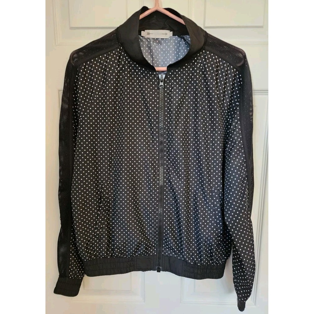 The Upside Jacket Womens Size S Black White Polka dot Long Sleeve Pockets‎